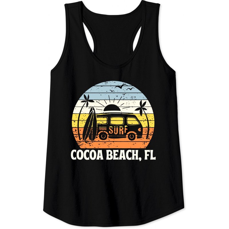 Débardeur Vintage Cocoa Beach FL au coucher de soleil pour hommes — T-shirts pour hommes