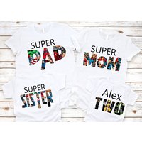 Superhero Birthday Party Matching Family Custom T-Shirt for Men