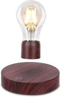 Lampe de Bureau LED Flottante Magnétique avec Base en Bois — Lampe de bureau menée