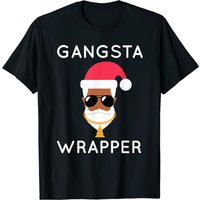Gangsta Wrapper African American Santa Claus T-Shirt for Men