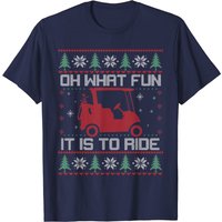 Oh What Fun It Is To Ride Golf Cart T-shirt de Noël pour Golfeur — T-shirts pour hommes