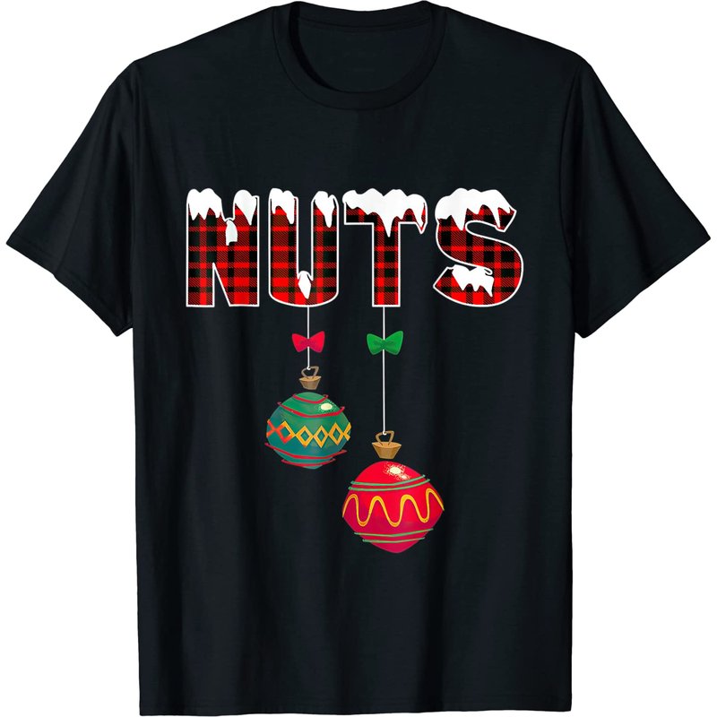 T-shirt Noël pour hommes Chest Nuts avec motif de marrons assortis — T-shirts pour hommes