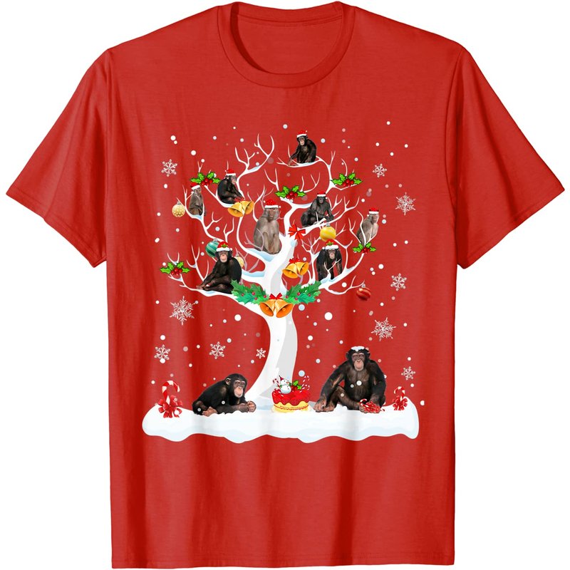 T-shirt de Noël Singe pour Amateurs de Corgis en Pyjama pour Hommes — T-shirts pour hommes