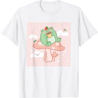 Cute Frog Sitting On Mushroom Men's T-Shirt