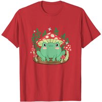 Kawaii Cottagecore Fungi Mushroom Hat Frog T-Shirt for Men
