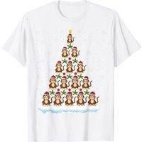 Santa Monkeys Lover Christmas Tree T-Shirt for Men