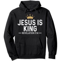 Hoodie à Capuche Citation Chrétienne Jésus Est Roi Révélation 17:14 — Sweats à capuche pour hommes