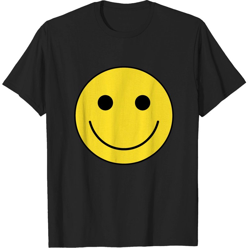 Smile Face T-shirt for Men in Black — Mens T Shirts
