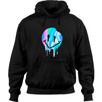 Smile Face Hoodie Melting Trippy EDM Party Pullover — Mens Hoodies