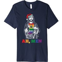 T-shirt Ah Men Noël LGBT-Q Pride Jésus Gay Chrétien