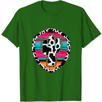 T-shirt à Imprimé Vache pour Hommes avec Design Western et Cactus