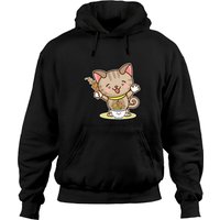Hoodie Chibi Animal Unisexe en Noir — Sweats à capuche pour hommes