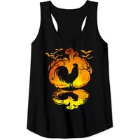 Rooster Silhouette Pumpkin Halloween Tank Top for Men