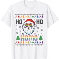 Ugly Christmas LGBT Rainbow Santa Claus T-Shirt for Men
