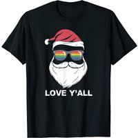 LGBT Gay Santa Loves Everyone Pride Christmas T-Shirt for Men