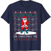 T-shirt Oh Christmas Santa Claus Playing Golf pour hommes — T-shirts pour hommes