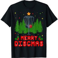 Merry Discmas Christmas Frisbee Golfer Player T-Shirt for Men