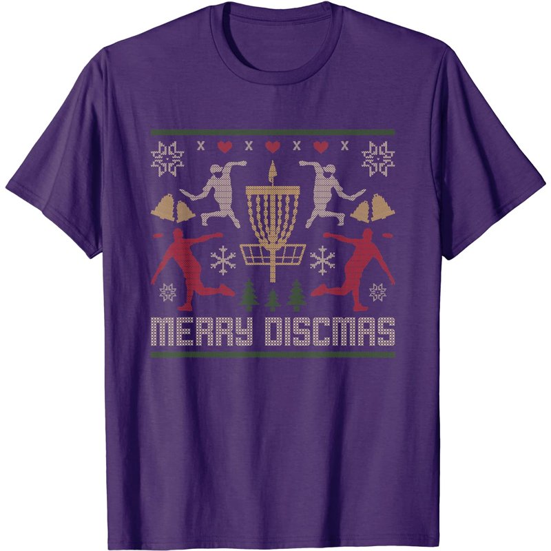 T-shirt Disc Golf Noël Merry Discmas pour hommes — T-shirts pour hommes