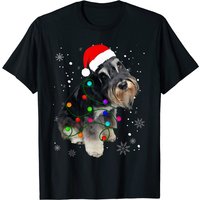 T-shirt Schnauzer Dog Lights Christmas Puppy pour hommes — T-shirts pour hommes