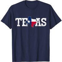 Texas Shaped Flag Grunge Distressed T-Shirt for Men — Mens T Shirts