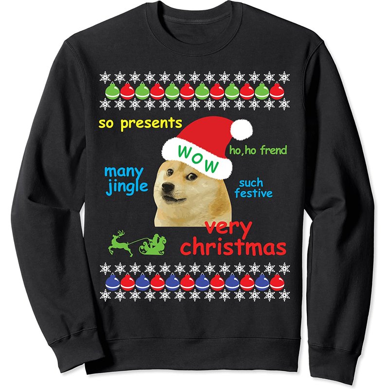 Sweatshirt Unisexe Shiba Inu Noël Doge Meme — Sweats à capuche pour hommes