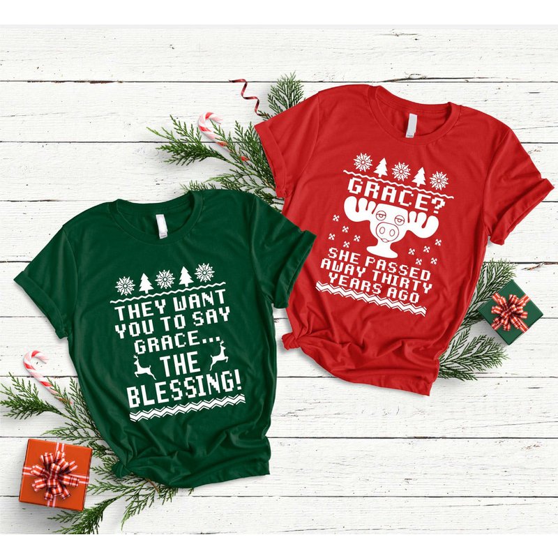Grace And Blessing Christmas Custom T-Shirt for Men