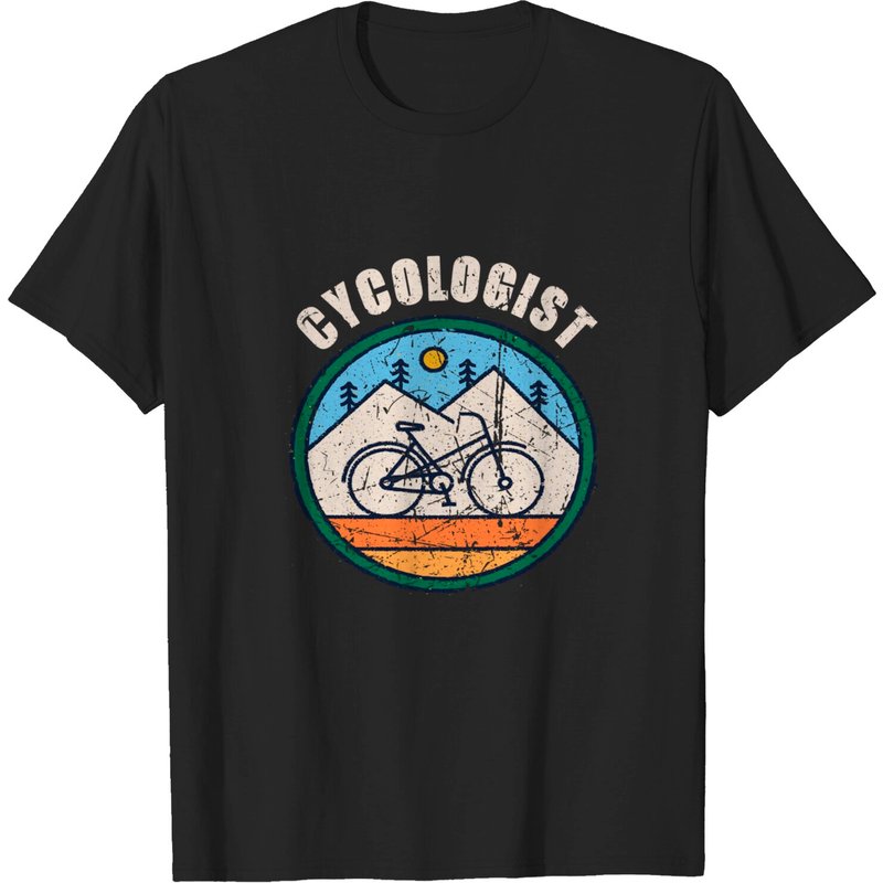 Cycologist Funny Bicycle Cycling Vintage T-Shirt for Men — Mens T Shirts