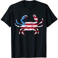 T-shirt Crab Vintage Drapeau Américain pour Hommes — T-shirts pour hommes