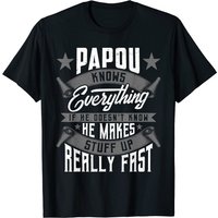 T-Shirt Papou pour hommes en noir