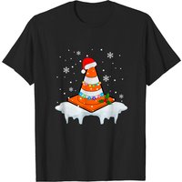 T-shirt de Noël pour hommes avec cône de circulation et lumière de Noël — T-shirts pour hommes