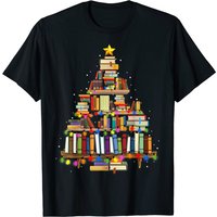 Christmas Library Tree Gift T-Shirt for Men