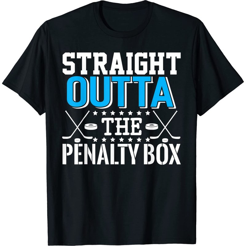 Straight Outta The Penalty Box T-shirt pour joueurs de hockey — T-shirts pour hommes
