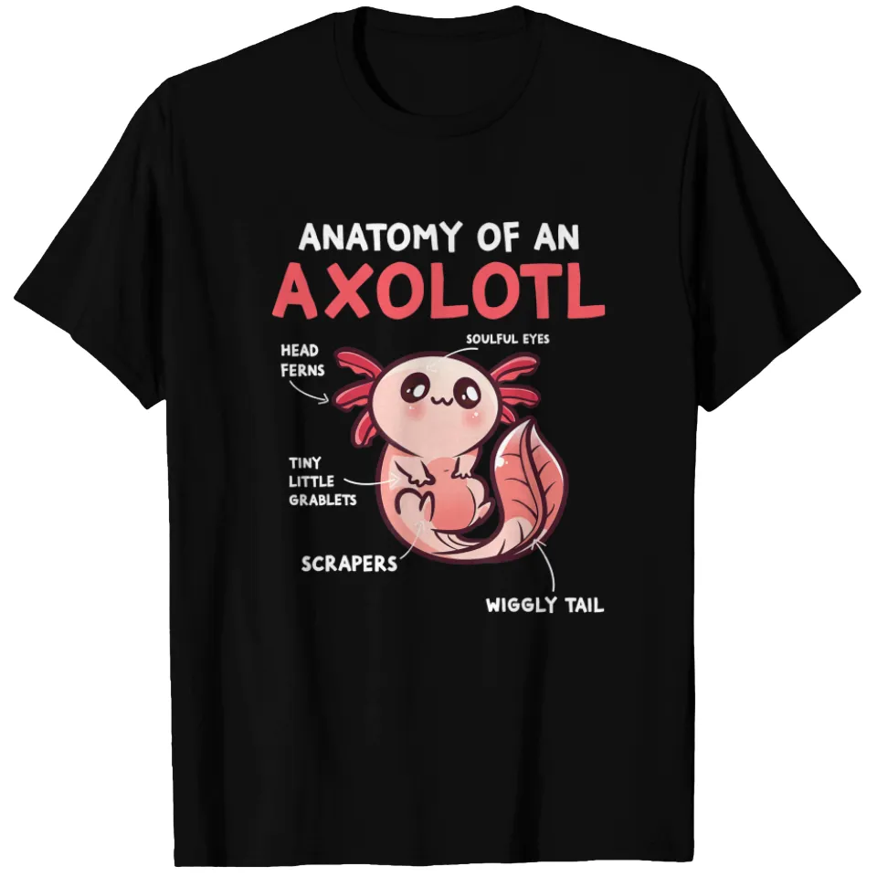 Anatomy Of An Axolotl T-Shirt for Men — Mens T Shirts