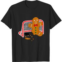 Hockey Goalie Christmas Gingerbread Man T-Shirt for Men