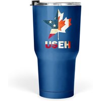 Useh Leaf Canadian American Flag Tumbler 30 Oz