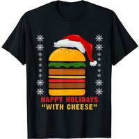 T-shirt Joyeuses Fêtes avec Fromage - Cheeseburger de Noël pour Hommes — T-shirts pour hommes