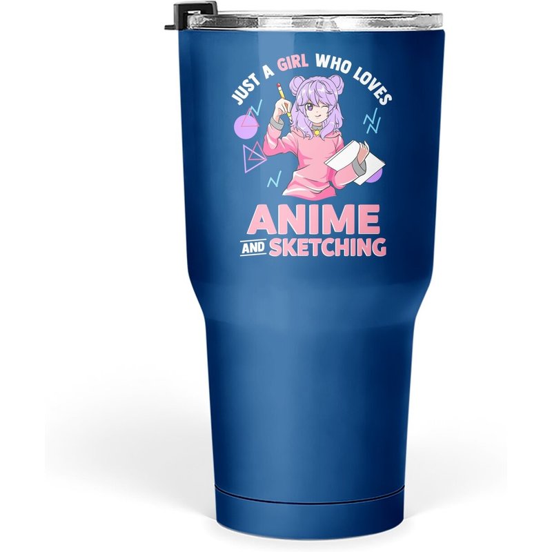 Juste une fille qui aime l'anime et le dessin Tasse 30 oz — Tasses et gobelets