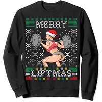 Merry Liftmas Ugly Christmas Sweater Miss Santa Gym Sweatshirt — Sweats à capuche pour hommes