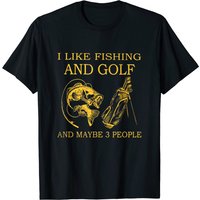 T-shirt J'aime la pêche, le golf et peut-être 3 personnes — T-shirts pour hommes