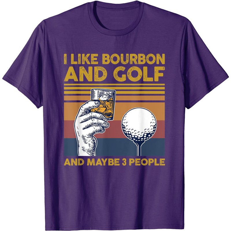 T-shirt I Like Bourbon and Golf et Peut-être 3 Personnes pour Hommes