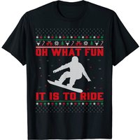 T-shirt Snowboarding Oh What Fun It Is To Ride Christmas pour hommes — T-shirts pour hommes