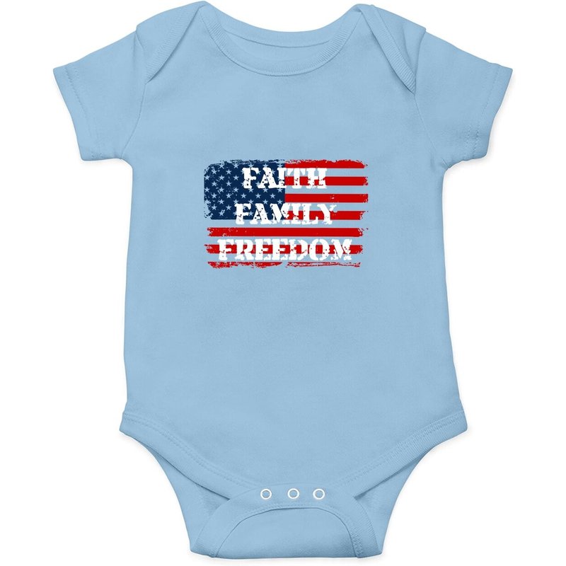Body Faith Family Freedom Drapeau Américain 4 juillet — Bodys bébé