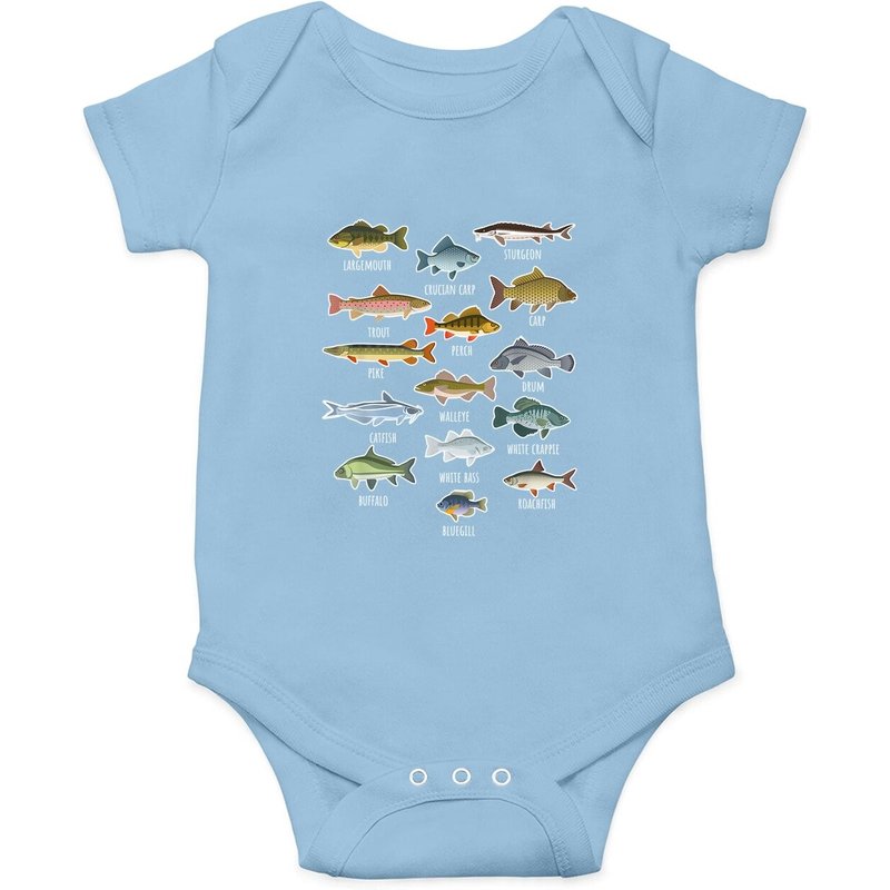 Ensemble de pêche avec motifs de poissons d'eau douce — Bodys bébé