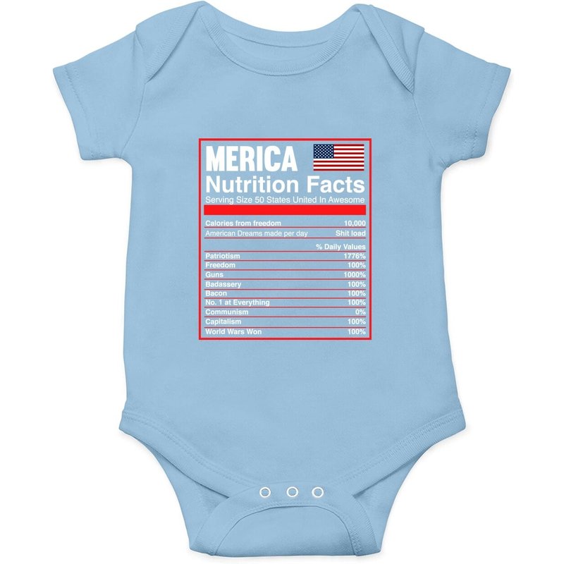 Body Patriotic Merica Nutrition Facts Drapeau Américain — Bodys bébé