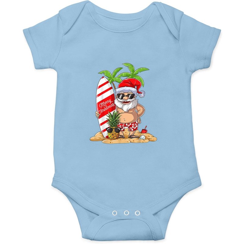 Bodysuit de Noël Santa Hawaiian Surfing pour bébé — Bodys bébé