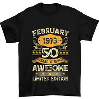 T-shirt Vintage 50 Ans Cadeau Février 1973 50e Anniversaire