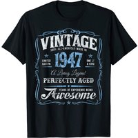 T-shirt Vintage 76e Anniversaire Fabriqué en 1947 pour Hommes