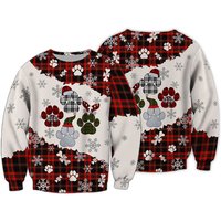Paws Christmas 3D Ugly Christmas Sweatshirt — Mens Sweaters