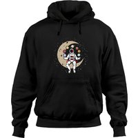 Universe Galaxy Astronaut Juggling Planet Space Pullover Hoodie — Mens Hoodies