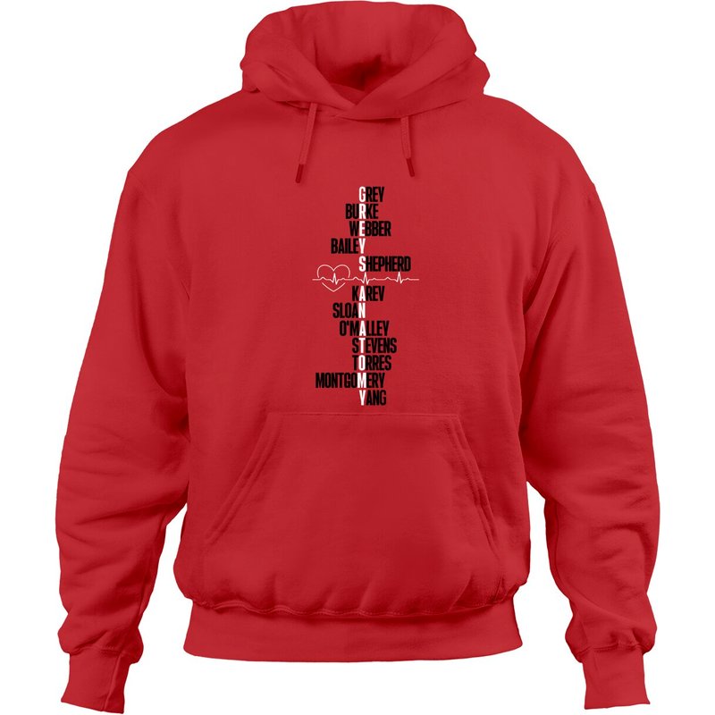 Hoodie Greys Anatomy avec le casting de Grey — Sweats à capuche pour hommes